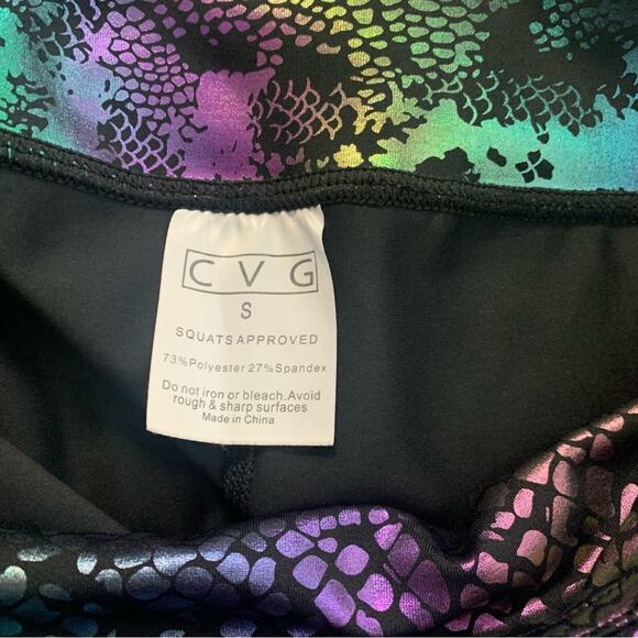 CVG Constantly varied gear size small black iridescent leggings ankle workout li - Picture 3 of 7
